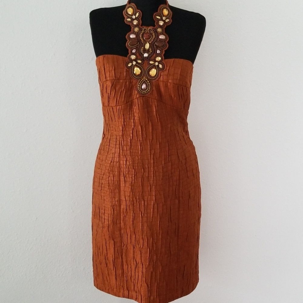 MUSE Boston Proper Jeweled Halter Sheath Dress S4